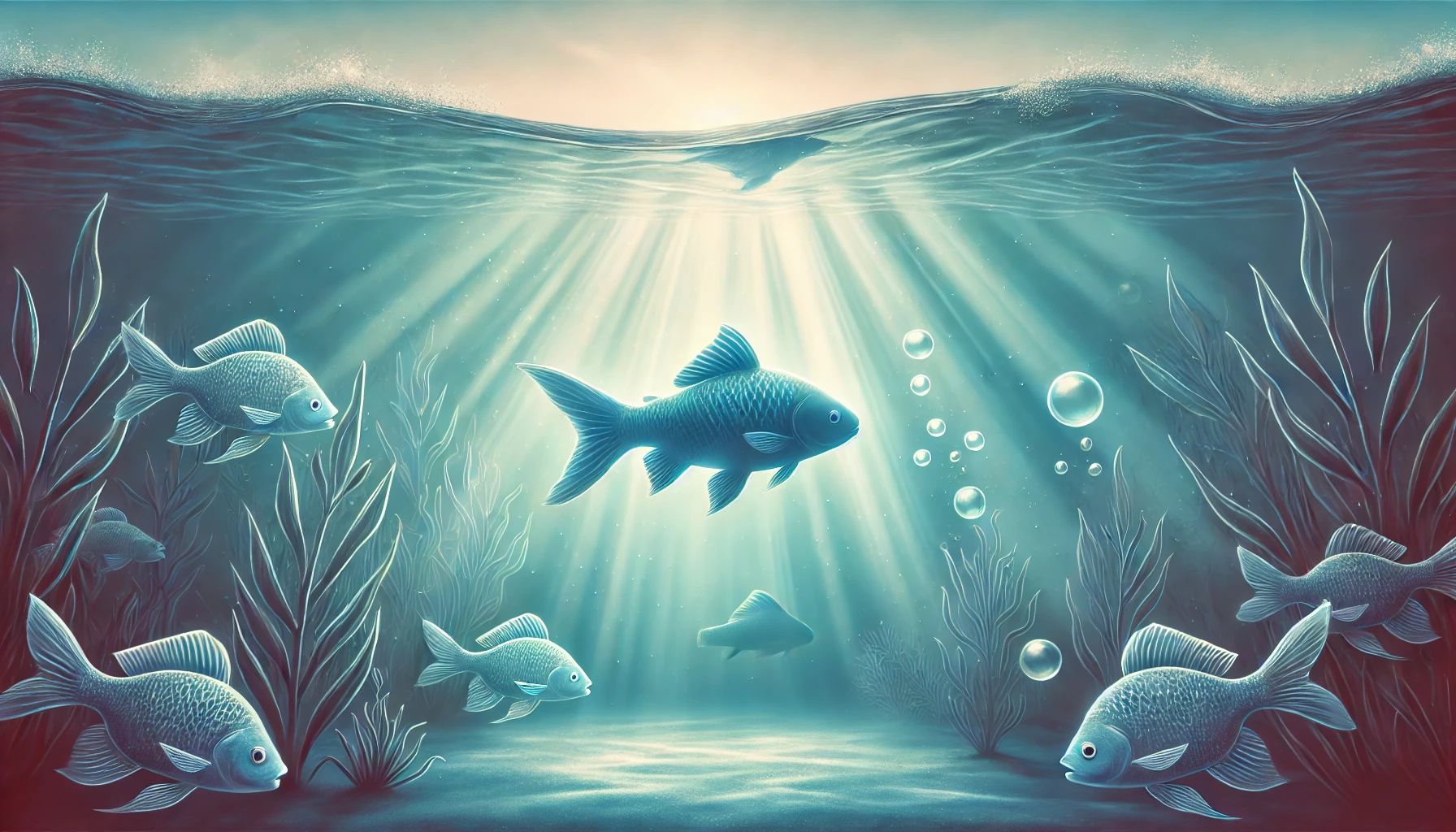 Fish swimming in a clear blue ocean